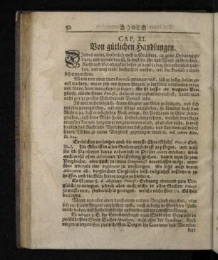 Cap. XI. Von gütlichen Handlungen.