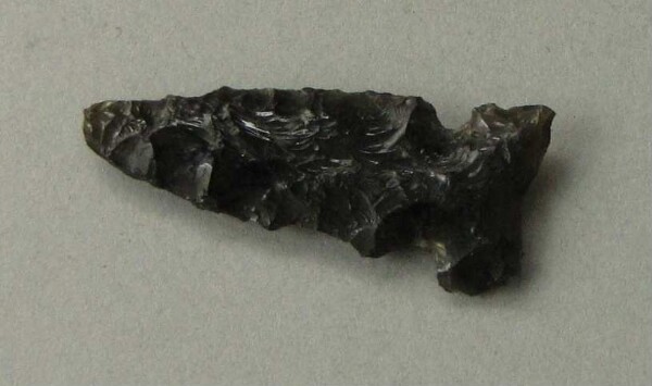 Arrowhead made from obsidian