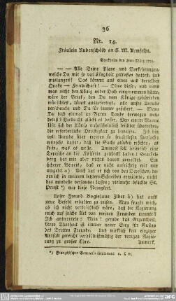 Nr. 14. Fräulein Rudenschöld an G. M. Armfeldt. Stockholm den 8ten März 1793