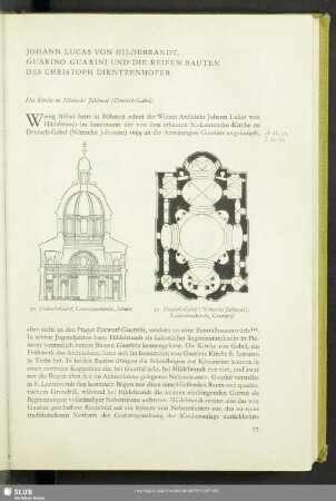 Johann Lucas Von Hildebrandt, Guarino Guarini Und Die Reifen Bauten Des Christoph Dientzenhofer