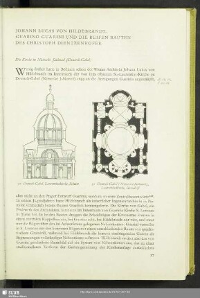 Johann Lucas Von Hildebrandt, Guarino Guarini Und Die Reifen Bauten Des Christoph Dientzenhofer