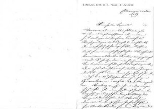 Handschriftlicher Brief von Groß an Oscar Fraas