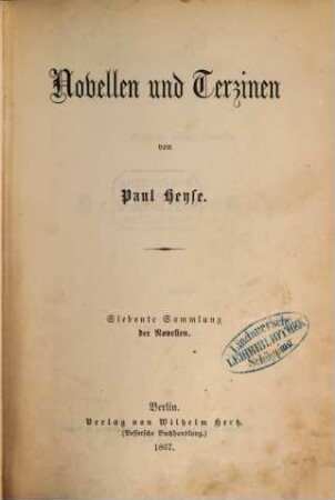 Novellen : Auswahl fürs Haus, 7