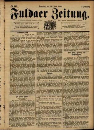 Ausgabe vom Samstag, den 28. Juni 1890.