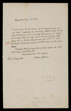 Brief von Wilhelm Grimm an Dieterichsche Buchhandlung, Göttingen