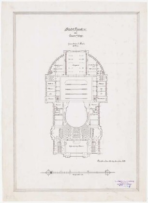 Stadttheater (auch: Grillo-Theater), Essen: Grundriss 1. Rang