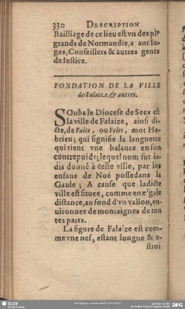 Fondation De La Ville de Falaize, & autres