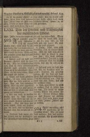 LXXI. Von der Eitelkeit und Mühseligkeit des menschlichen Lebens.