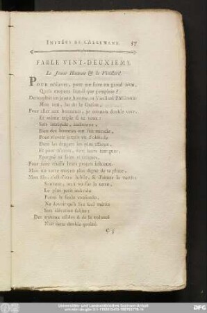 Fable Vint-Deuxieme. Le Jeune Homme & le Vieillard.