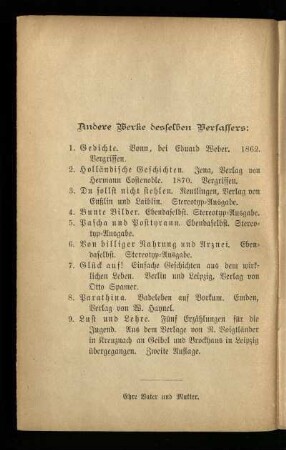 Andere Werke desselben Verfassers