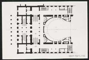Nationaltheater, München Wiederaufbau: Grundriss Parkett / Entwurf Vorschlag Präsident Prof. Ersterer