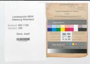 Entnazifizierung Josef Send , geb. 15.08.1897 (Fahrer)