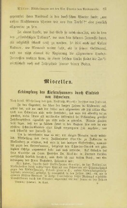 IV.1 Bekämpfung des Kiefernspanners durch Eintrieb von Schweinen