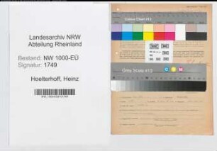 Entnazifizierung Heinz Hoelterhoff, geb. 05.02.1909 (Kaufmann)