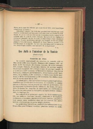 Le Juifs à l'intérieur de la Tunisie. (suite et fin).