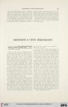 Recensioni e cenni bibliografici