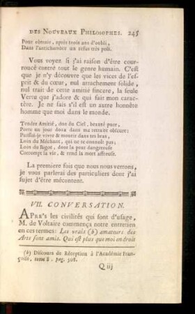 VII. Conversation