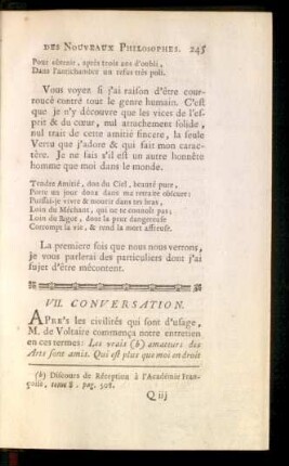 VII. Conversation
