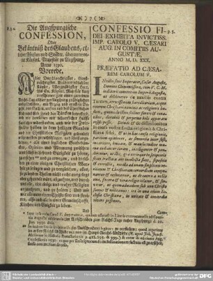 Die Augspurgische Confession