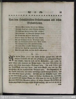 Von dem Helmstädtischen Gesundbrunnen und deßen Bestandtheilen