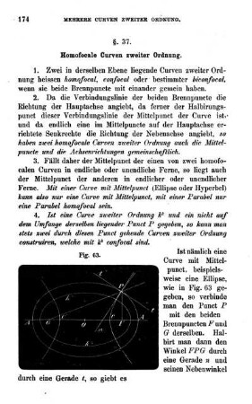 § 37. Homofocale Curven zweiter Ordnung.
