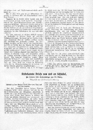 Unbekannte Briefe von und an Schinkel