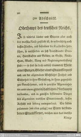 2ter Abschnitt. Oberhaupt des teutschen Reichs