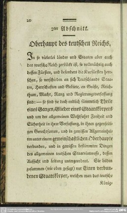 2ter Abschnitt. Oberhaupt des teutschen Reichs