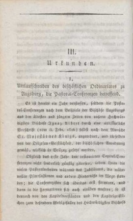 346-358 Umlaufschreiben des bischöflichen Ordinariates zu Augsburg, die Pastoralconferenzen betreffend