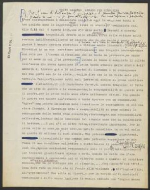 Testo Maestro Abbado per Hiroshima