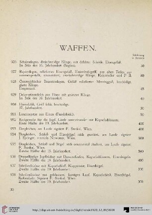 Waffen (Nr. 926-965)