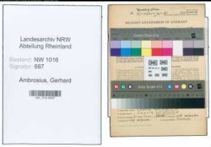 Entnazifizierung Gerhard Ambrosius , geb. 30.10.1897 (Kohlenhaendler)