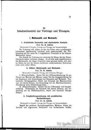 I. Mathematik und Mechanik