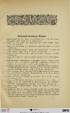 Römisch-deutsche Kaiser (Nr. 1-127)
