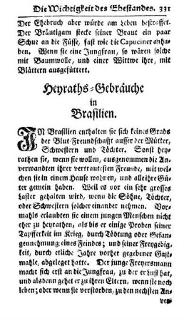 Heyraths-Gebräuche in Brasilien.