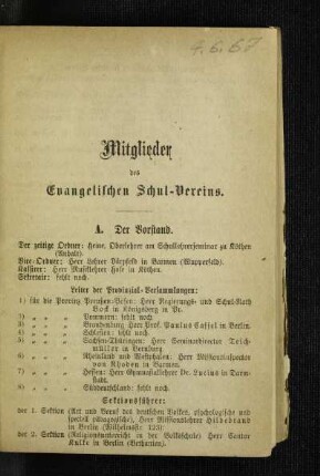 Mitglieder des Evangelischen Schul-Vereins