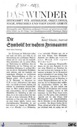 Die Symbolik der wahren Freimaurerei