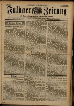 Ausgabe vom Freitag, den 24. September 1897.