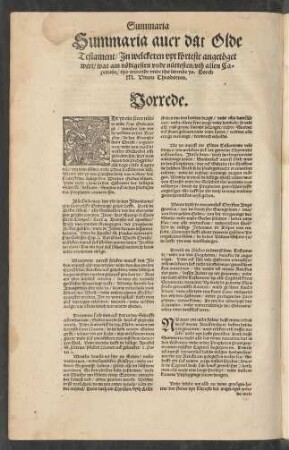 Summaria aver dat Olde Testament/ ...