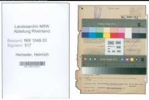 Entnazifizierung Heinrich Henseler , geb. 17.06.1901 (Lehrer)