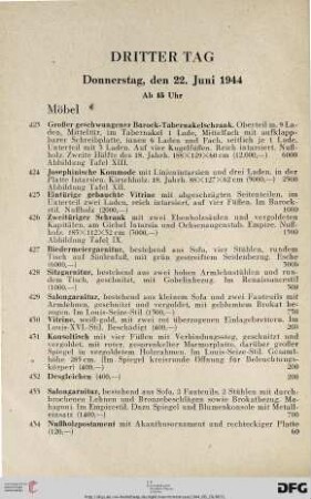 Möbel (Nr. 423-434)