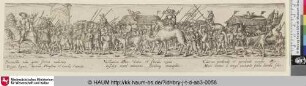[Der Soldatenmarsch mit dem Tod zu Pferd; Marching Soldiers, in the centre an armoury-car]