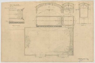 Thiersch, Friedrich von; Münsing / Starnberger See (Bayern); Schloss Seeburg, Umbau - Decken im Französischen Zimmer (Schnitte, Details)