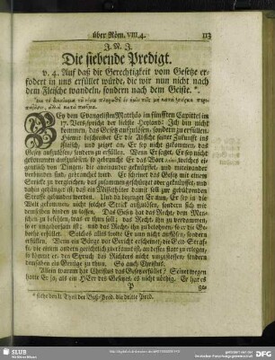 Die siebende Predigt