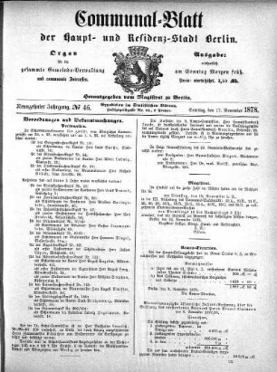 1878,46: No. 46, 17. November 1878