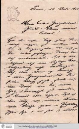 Brief vom 18.07.1885