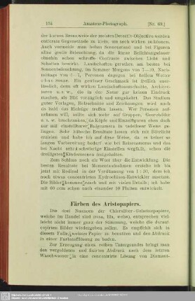 Färben des Aristopapiers