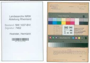 Entnazifizierung Hermann Hoerster , geb. 11.07.1907 (Kaufm.Angestellter)