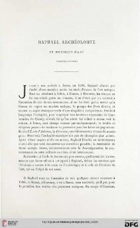 2. Pér. 22.1880: Raphael - archéologue et historien d'art, [1]