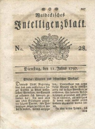 No. 28, Dienstag, den 11. Julius 1797